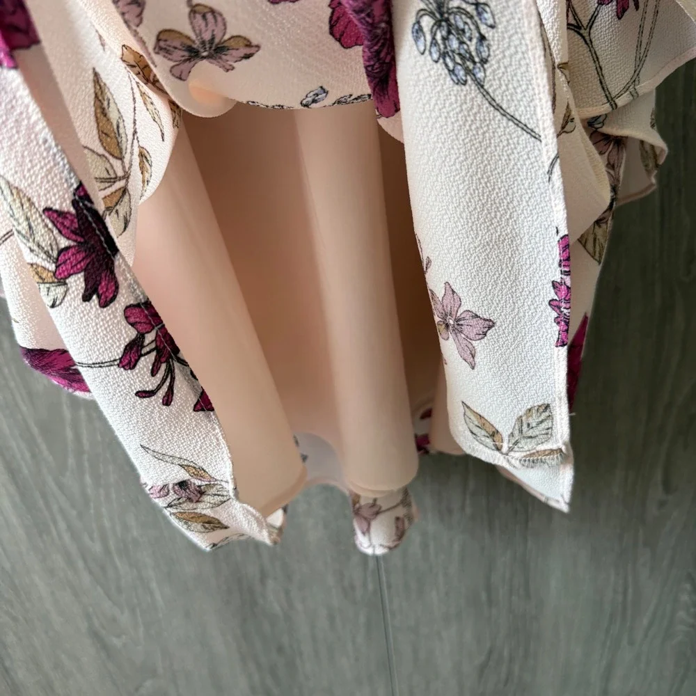 Lauren Ralph Lauren Dress Women 10 Pink Floral Tiered Sleeveless Georgette Shift - Picture 6 of 12